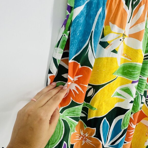 Maggy London Multicolor Floral Sleeveless V-Neck Ruffle Zip Maxi Dress Petite 4 - Picture 9 of 12